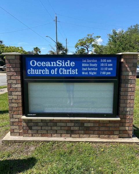 Internally Illuminated Monument Sign, Fabricated from Aluminum, with Changeable Copy Letter Board and a locking Vandal Cover — Custom Graphics & Sign Designs, Jacksonville FL