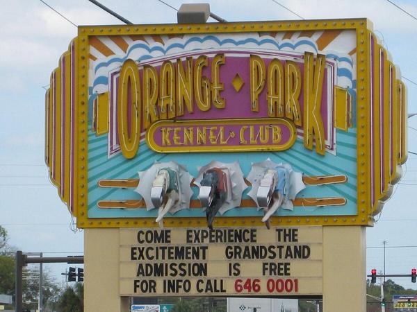 Orange Park Kennel Club monument sign with Neon Lighting — Custom Graphics & Sign Designs
