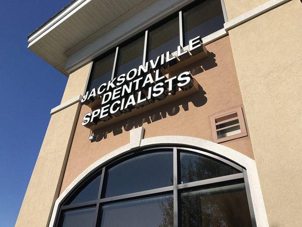 Raceway mounted channel letters for Jacksonville Dental Specialists — Custom Graphics & Sign Designs