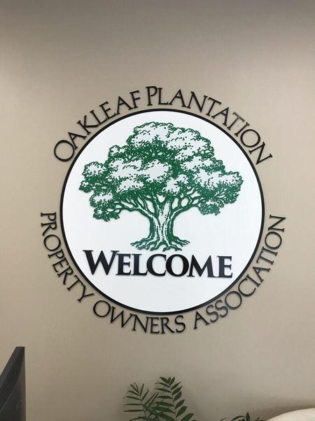 Acrylic dimensional letters and logo applied to interior wall — Custom Graphics & Sign Designs, Orange Park FL