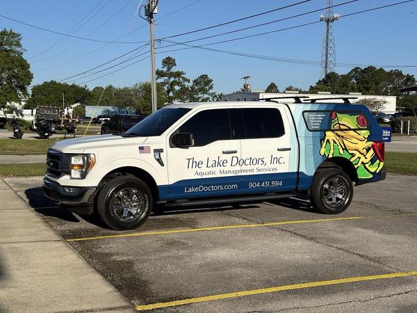 Custom vehicle wrap for Lake Doctors F-150 — Custom Graphics & Sign Designs, Jacksonville FL