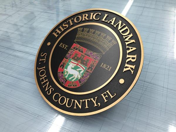 Custom bronze plaque with printed graphics — Custom Graphics & Sign Designs, Orange Park FL