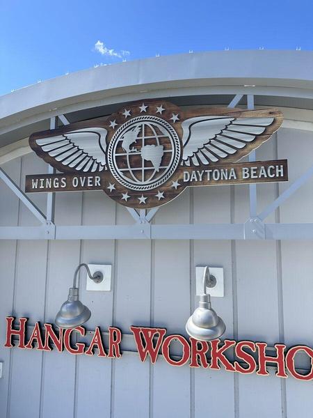 Custom HDU Letters and Sign Panel attached to a fabricated aluminum "Bow String Truss" — Custom Graphics & Sign Designs, Orange Park FL