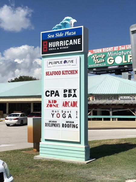 Custom multi-tenant monument sign for SeaSide Plaza — Custom Graphics & Sign Designs, Jacksonville FL