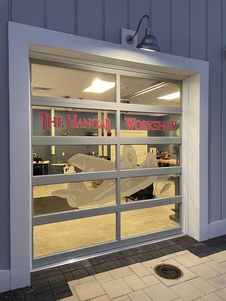 Printed vinyl and etched film graphics for garage door — Custom Graphics & Sign Designs, Jacksonville FL