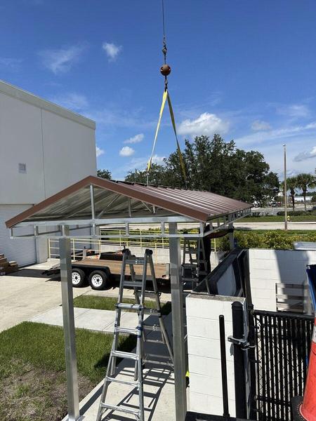Custom Aluminum freestanding canopy for fuel tank — Custom Graphics & Sign Designs, Northeast Florida