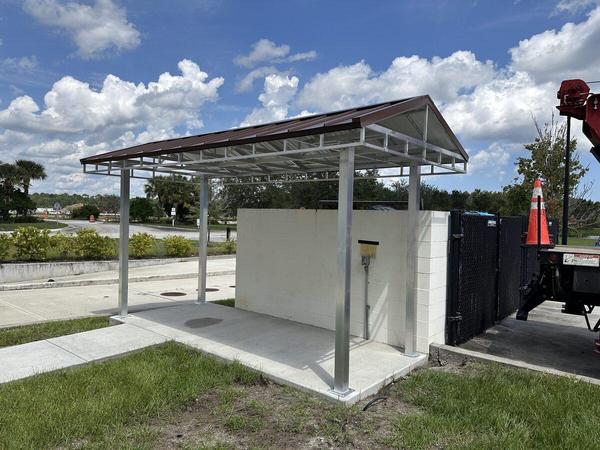 Custom Aluminum freestanding canopy for fuel tank — Custom Graphics & Sign Designs, Northeast Florida