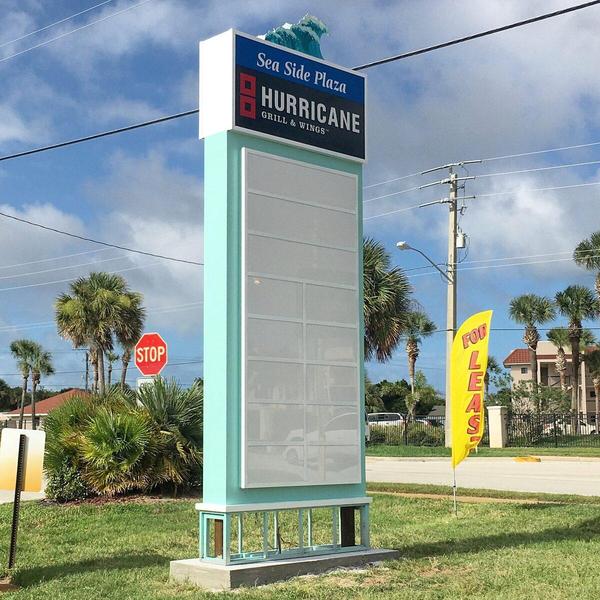 Custom multi-tenant monument sign for SeaSide Plaza — Custom Graphics & Sign Designs, Jacksonville FL