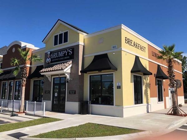 Acrylic Dimensional Letters and Channel Letters on custom background panel for Grumpy's — Custom Graphics & Sign Designs, Jacksonville FL