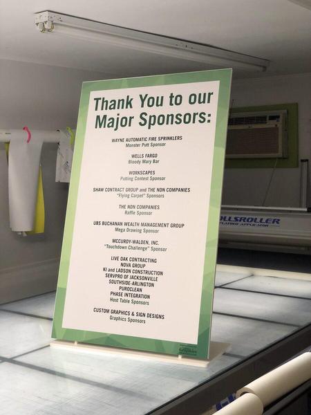 Custom PVC Sign with Stand — Custom Graphics & Sign Designs, Northeast Florida