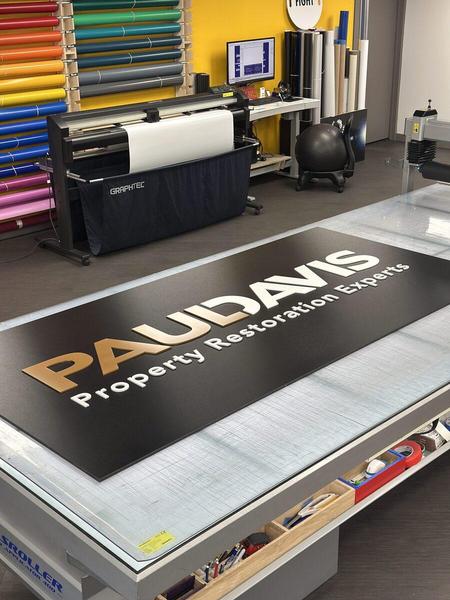Panel Sign with 3M DiNoc and Painted Acrylic Dimensional Letters — Custom Graphics & Sign Designs, Orange Park FL