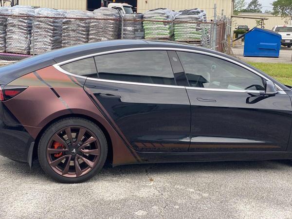 Accent Stripe on Tesla Model 3 — Custom Graphics & Sign Designs, Jacksonville FL