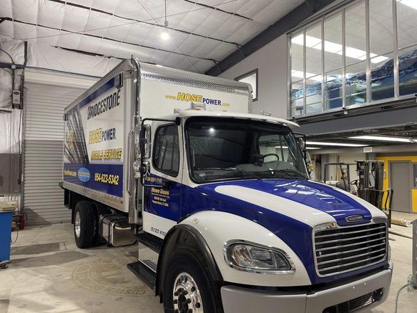 Boxtruck Wrap Installation for Bridgestone HosePower — Custom Graphics & Sign Designs, Jacksonville FL